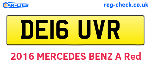 DE16UVR are the vehicle registration plates.