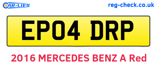 EP04DRP are the vehicle registration plates.