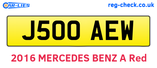 J500AEW are the vehicle registration plates.