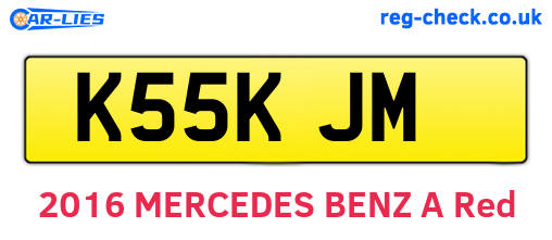 K55KJM are the vehicle registration plates.