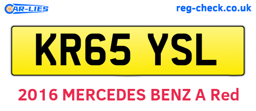 KR65YSL are the vehicle registration plates.