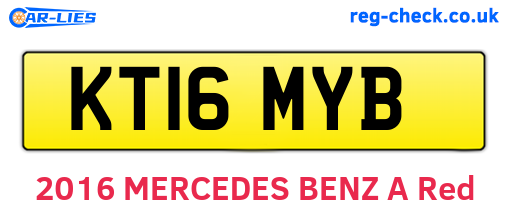 KT16MYB are the vehicle registration plates.