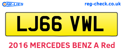 LJ66VWL are the vehicle registration plates.
