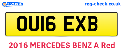 OU16EXB are the vehicle registration plates.