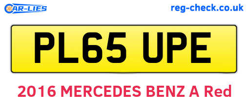 PL65UPE are the vehicle registration plates.