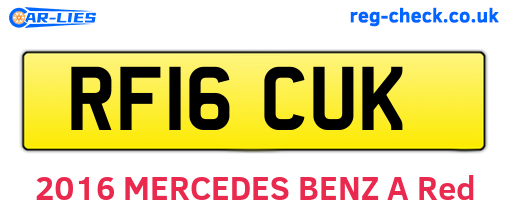 RF16CUK are the vehicle registration plates.
