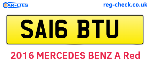 SA16BTU are the vehicle registration plates.