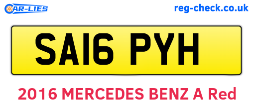 SA16PYH are the vehicle registration plates.