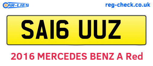 SA16UUZ are the vehicle registration plates.