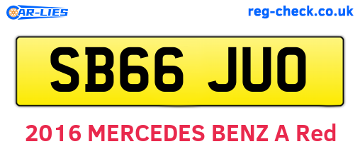 SB66JUO are the vehicle registration plates.