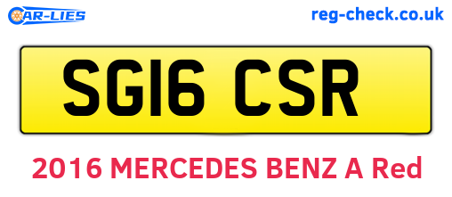 SG16CSR are the vehicle registration plates.
