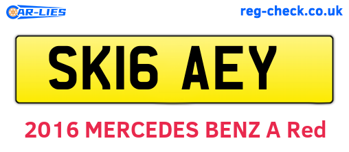 SK16AEY are the vehicle registration plates.
