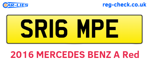 SR16MPE are the vehicle registration plates.