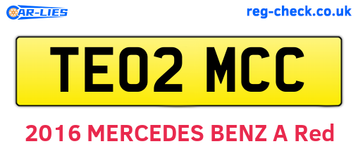 TE02MCC are the vehicle registration plates.
