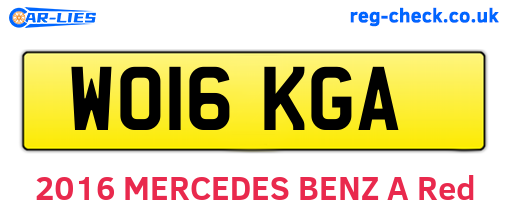 WO16KGA are the vehicle registration plates.