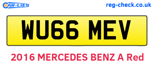 WU66MEV are the vehicle registration plates.