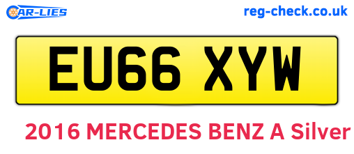 EU66XYW are the vehicle registration plates.