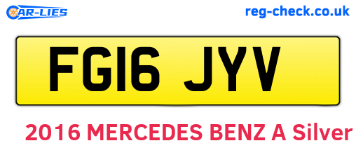 FG16JYV are the vehicle registration plates.