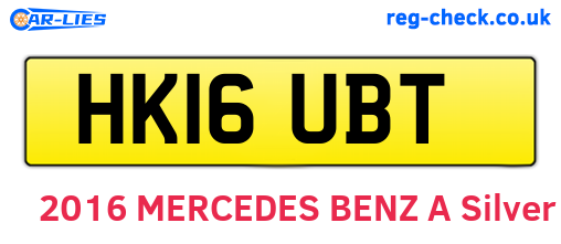 HK16UBT are the vehicle registration plates.