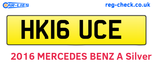 HK16UCE are the vehicle registration plates.