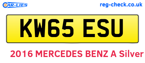 KW65ESU are the vehicle registration plates.