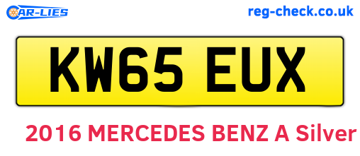 KW65EUX are the vehicle registration plates.