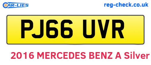 PJ66UVR are the vehicle registration plates.