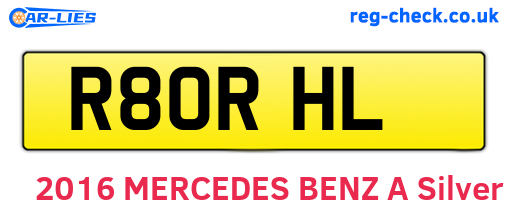 R80RHL are the vehicle registration plates.