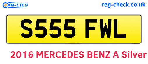 S555FWL are the vehicle registration plates.