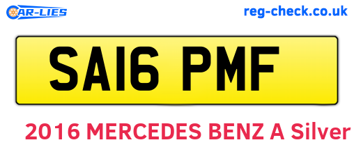 SA16PMF are the vehicle registration plates.