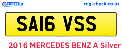 SA16VSS are the vehicle registration plates.