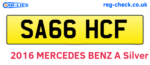 SA66HCF are the vehicle registration plates.