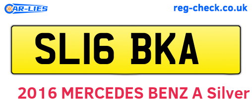 SL16BKA are the vehicle registration plates.