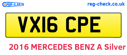 VX16CPE are the vehicle registration plates.
