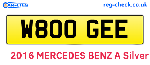 W800GEE are the vehicle registration plates.