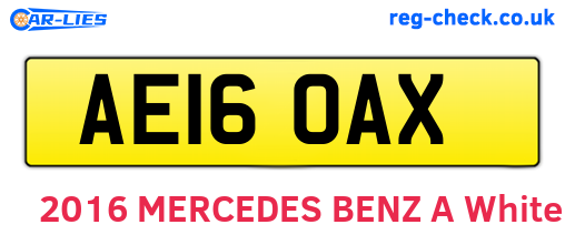 AE16OAX are the vehicle registration plates.