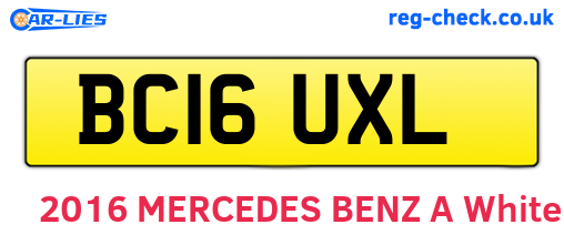 BC16UXL are the vehicle registration plates.