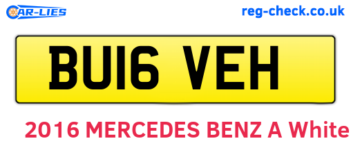 BU16VEH are the vehicle registration plates.