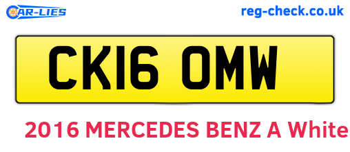 CK16OMW are the vehicle registration plates.