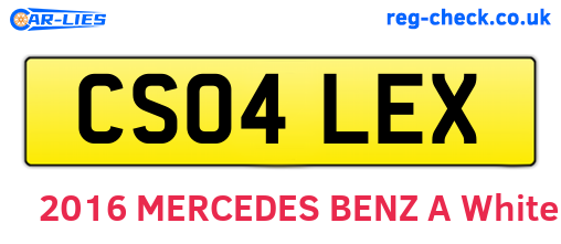 CS04LEX are the vehicle registration plates.