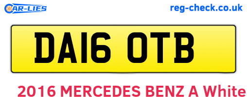 DA16OTB are the vehicle registration plates.