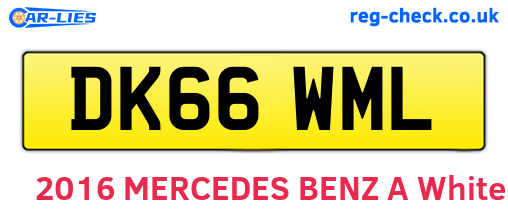 DK66WML are the vehicle registration plates.