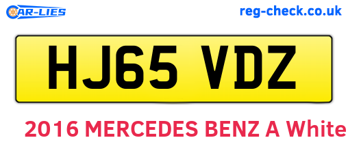 HJ65VDZ are the vehicle registration plates.