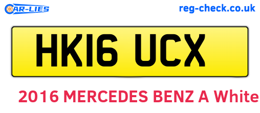 HK16UCX are the vehicle registration plates.