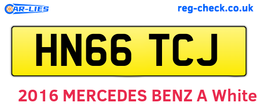 HN66TCJ are the vehicle registration plates.