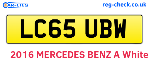 LC65UBW are the vehicle registration plates.