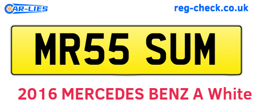 MR55SUM are the vehicle registration plates.