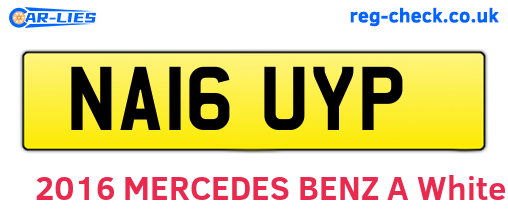 NA16UYP are the vehicle registration plates.