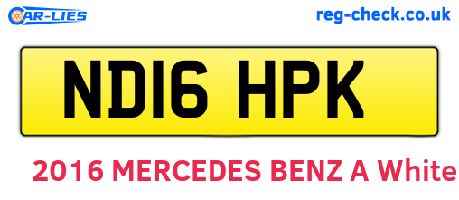 ND16HPK are the vehicle registration plates.