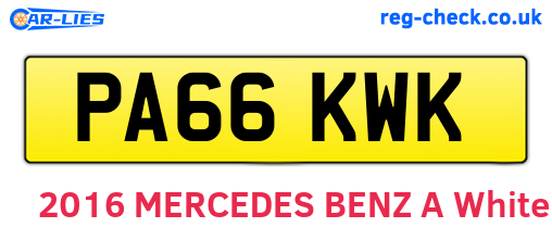 PA66KWK are the vehicle registration plates.